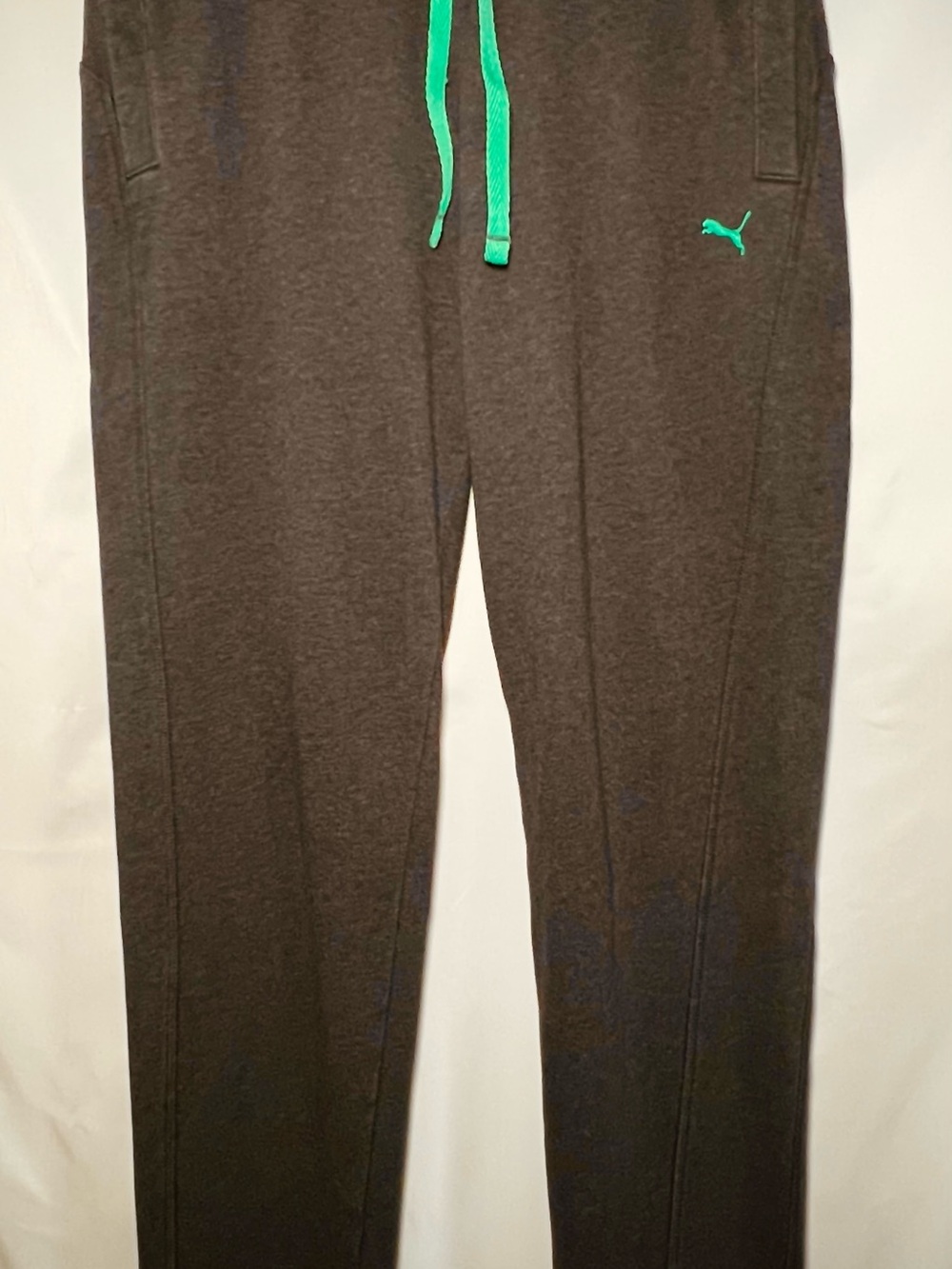 Puma Dark Gray Joggers with Teal Drawstring